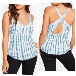 Chaser Vintage Rib Cross Back VNeck Shirttail Tank